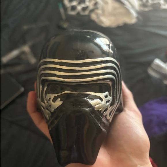 Star Wars Kylo Ren Helmet Ceramic Piggy Bank Money Coin Zak Designs Black Silver - Picture 1 of 6